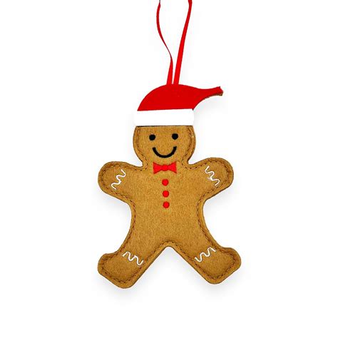 Felt Christmas Gingerbread Man Hanging Decoration