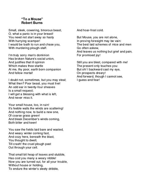 To A Mouse | Poems in english, Rhyme and reason, Poems