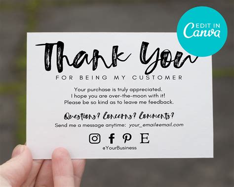 Customer Appreciation Thank You Card for Business Editable | Etsy