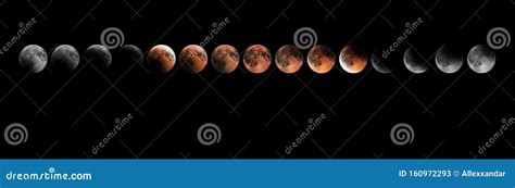 Lunar Eclipse Phases, Blood Moon, Composite Lunar Eclipse Stock Image ...