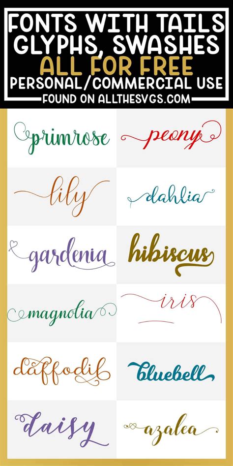 GORGEOUS, FREE Fonts with Tails, Swashes, Glyphs [for Commercial Use ...