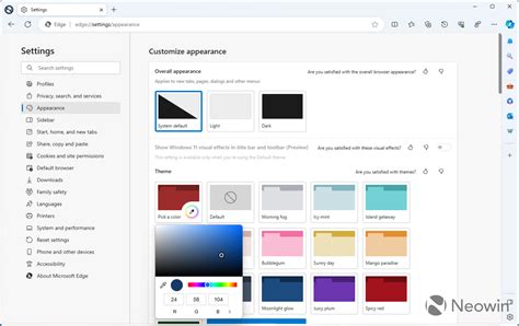 Microsoft Edge Canary now lets you create themes with custom colors ...