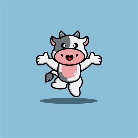 Cute cow cartoon jumping vector illustration 7756700 Vector Art at Vecteezy