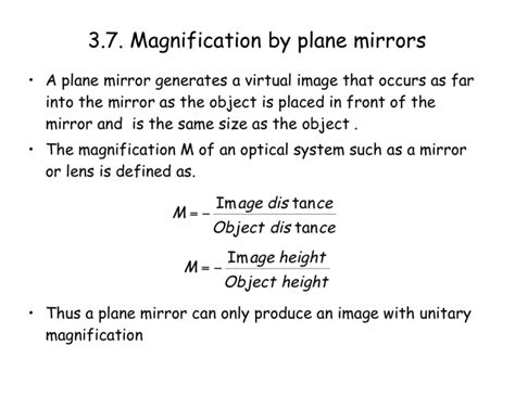 3.7. Magnification by plane mirrors