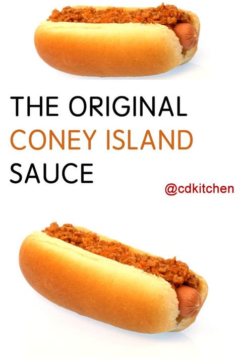 Original Coney Island Sauce Recipe from CDKitchen.com | Dog recipes ...