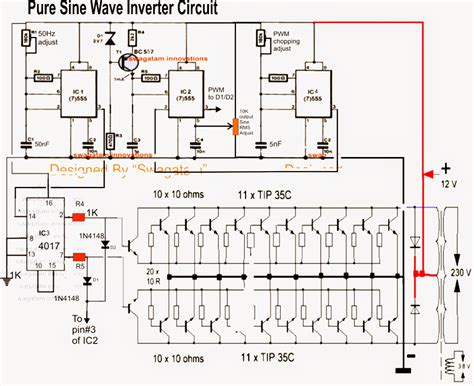 Pure Sine Wave Inverter Circuit Diagram Using Sg3525