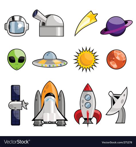 Space design elements Royalty Free Vector Image