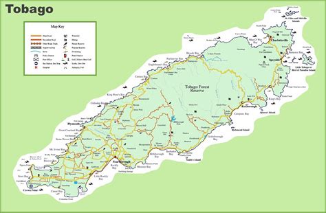 Map Of Tobago Island | Cities And Towns Map