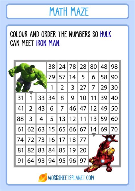 Printable Math Maze Games for Kids | Worksheets Planet