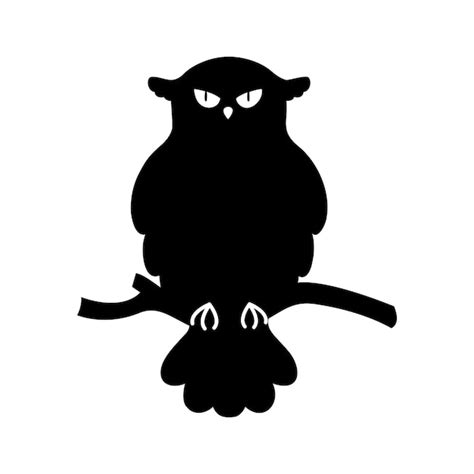 Premium Vector | Silhouette of an owl vector illustration of halloween ...