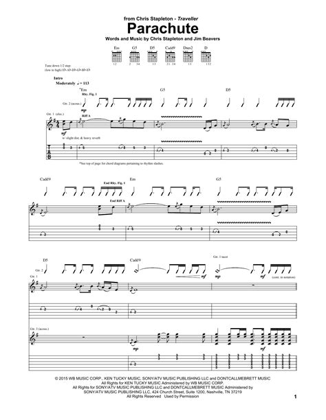 Parachute by Chris Stapleton - Guitar Tab - Guitar Instructor