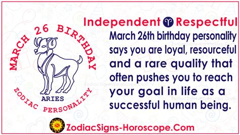 March 26 Zodiac (Aries) Horoscope Birthday Personality and Lucky Things ...