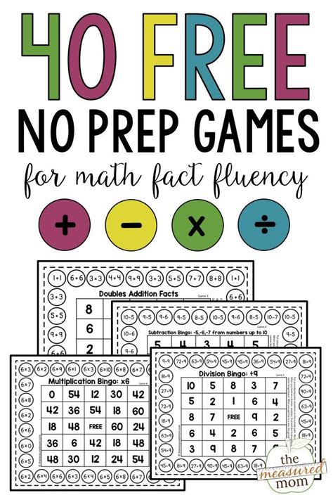 40 math games for math fact fluency | Math fact practice, Math fact ...