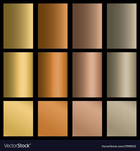 Set of gradients in gold, silver, bronze colors. Download a Free ...