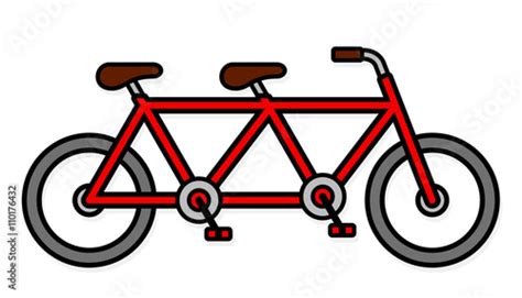 "Cute two seat tandem bicycle icon" Stock image and royalty-free vector ...