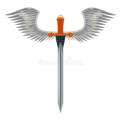 Vector Illustration Sword With Wings And King Stock Vector ...