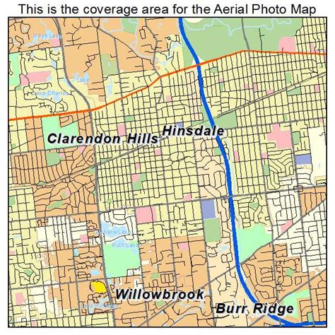 Aerial Photography Map of Hinsdale, IL Illinois