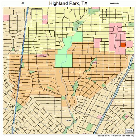 Highland Park Texas Street Map 4833824