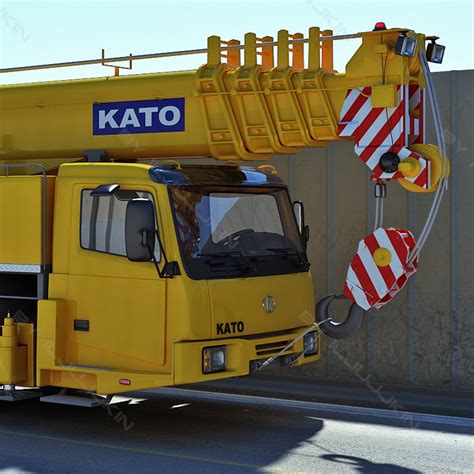 realistic mobile crane kato 3d model