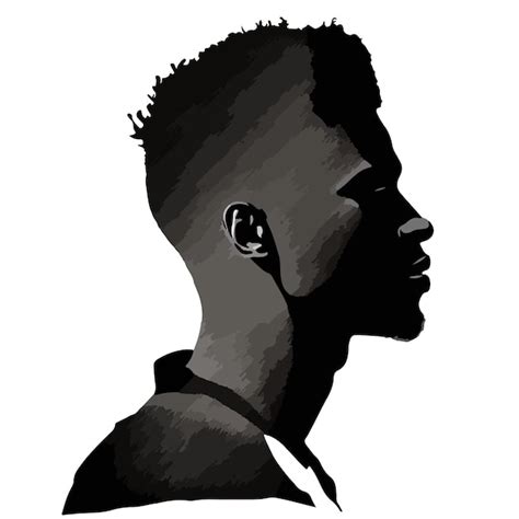 Premium Vector | Classic portrait black man silhouette