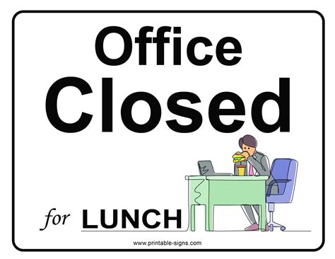 Closed For Lunch Sign Printable - Printable Word Searches