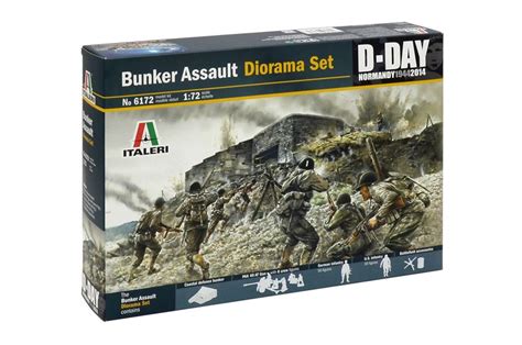 Italeri 1/72 Bunker Assault Diorama Set D-Day (Bunker, Pak 40 AT Gun w ...