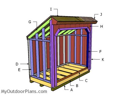 4x8 Saltbox Wood Shed Roof Plans | MyOutdoorPlans | Free Woodworking ...