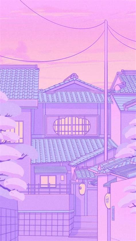 Download Kawaii Purple And Pink Houses Wallpaper | Wallpapers.com