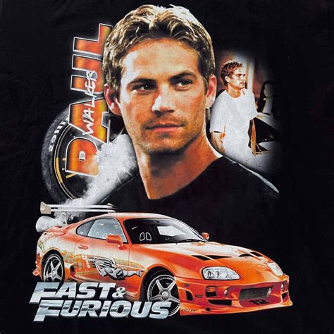 The Fast and the Furious Paul Walker 2021 boot T-shirt (DTG printed ...