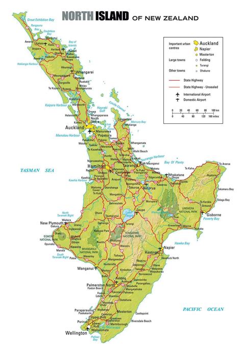 North island New Zealand map - Map of north island of New Zealand (New ...