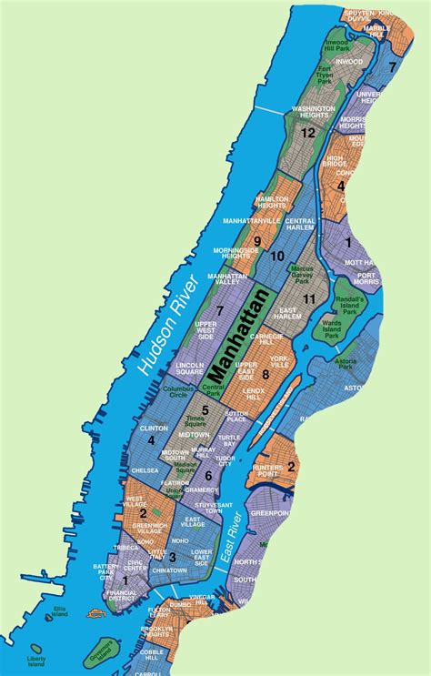 Map of Manhattan neighborhoods