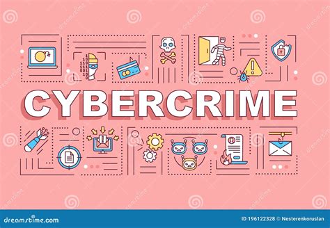 Cybercrime Word Concepts Banner Stock Vector - Illustration of network ...