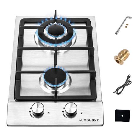 Gas Stove Gas Cooktop 2 Burners,12 Inches Portable Stainless Steel ...