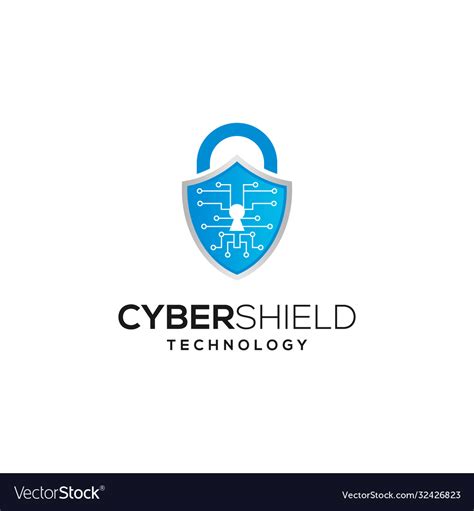 Cyber security logo design Royalty Free Vector Image