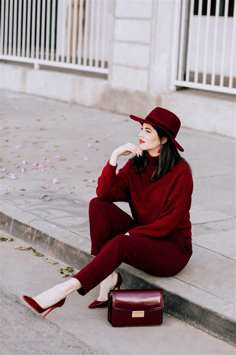 Burgundy Outfit | Monochrome Fashion & Style | Laura Lily ...