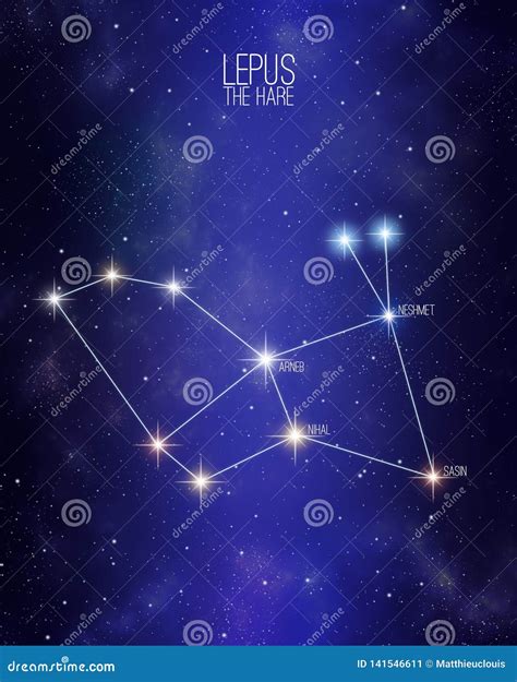 Lepus Constellation With Beautiful Bright Stars On The Background Of ...