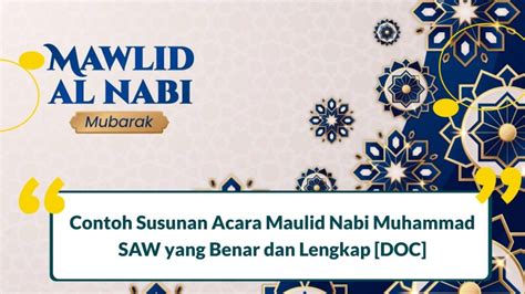 6 Contoh Susunan Acara Maulid Nabi di Masjid Hingga Sekolah