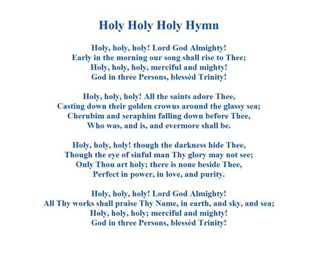 My Pointless Blog: Holy Holy Holy (hymn Lyrics)