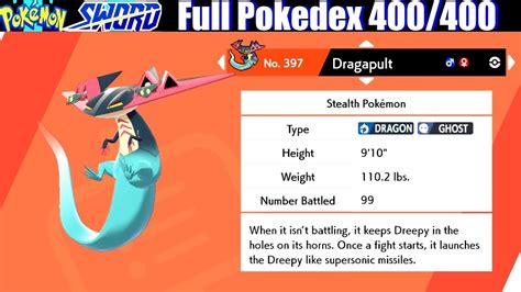 Pokemon Sword & Shield - Full Pokedex / All 400 Pokemon - YouTube