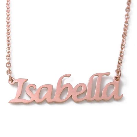 Amazon.com: Isabella Name Necklace - 18ct Rose Gold Plated: Jewelry