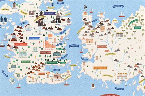 Game of Thrones sigils and illustrated map on Behance