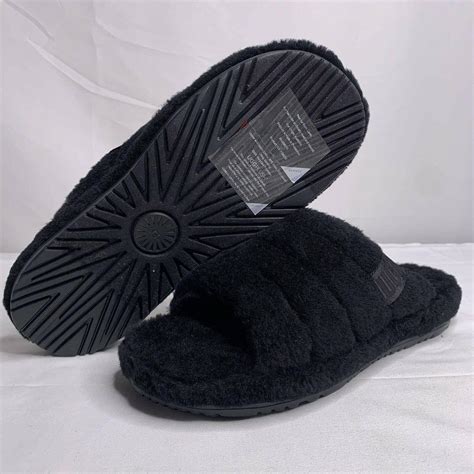 NEW UGG Men's Fluff You Black Slides Sandals Size 10... - Depop