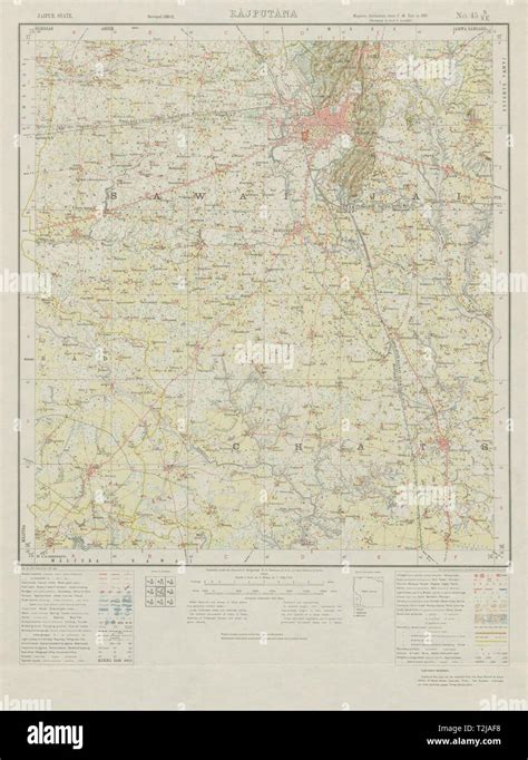 SURVEY OF INDIA 45 N/NE Rajasthan Jaipur Sanganer Chaksu Amer Fort 1933 ...