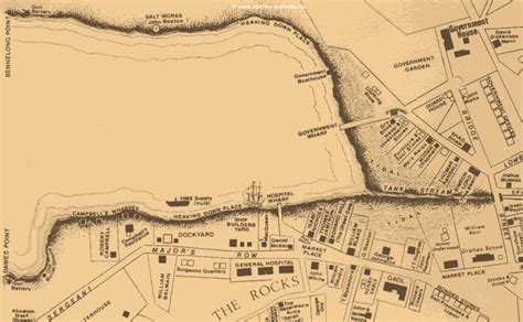 Sydney Cove Map - Early 1800s | The rocks sydney, Australia history ...