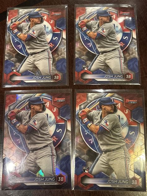 2023 Bowman’s Best Josh Jung 1 Refractor 3 Base 4 Card Lot RC Rookie ...