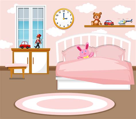 A cute girl bedroom background 293266 Vector Art at Vecteezy