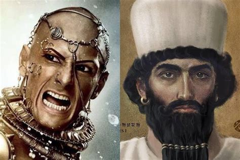 Right: a recreation of Xerxes based on historical documents and ...