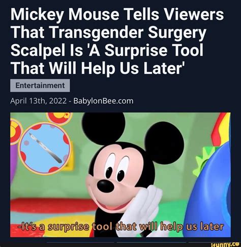 Mickey Mouse Tells Viewers That Transgender Surgery Scalpel Is 'A ...