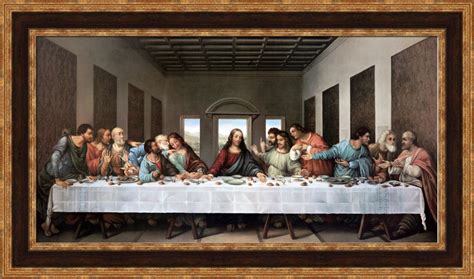 Leonardo da Vinci The Last Supper Framed Canvas Giclee Print 39"x22.5 ...