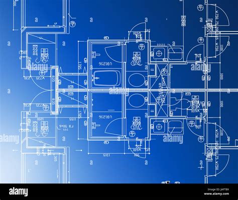 Sample of architectural blueprints over a blue background / Blueprint ...